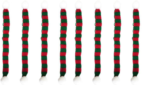 BESTOYARD 8pcs Mini Christmas Scarf Christmas Pet Scarf for Dog Cat and Wine Bottle Decoration for Xmas Party Holiday Dinner Table Ornament