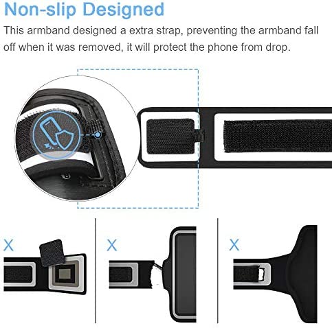 iPhone 14 Pro, 13 Pro, 12 Pro, 11 Pro Armband, JEMACHE Gym Workouts Running Arm Band Case for iPhone X, XS, 11Pro, 12Pro, 13Pro, 14, 14Pro (Black)