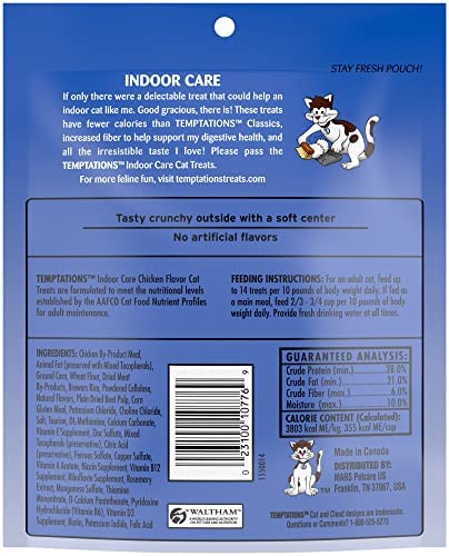 Temptations Indoor Control Chicken Flavor Cat Treats, 4.9 oz.