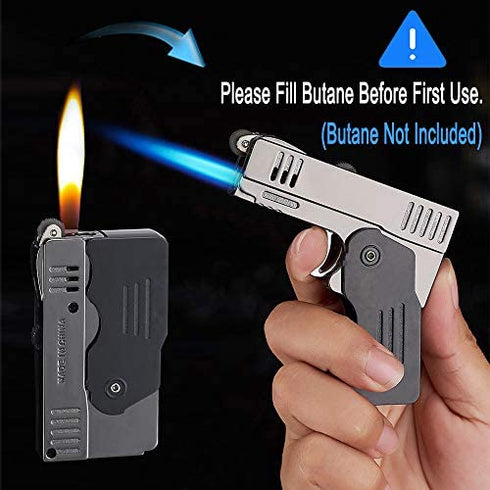 Morisk Torch Lighter Switchable Soft / Jet Flame, Butane Pipe Lighter Refillable with Lockable Function, Cool Foldable Lighters Unique Gift for Men(Butane Not Included)
