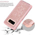 WORLDMOM for Galaxy Note 8 case, Rose Gold Glitter Luxury Sparkly Hybrid 3 Layers Heavy Duty Shockproof Protective with Bling Shiny Pretty Cute Fashion Design case for Samsung Galaxy Note 8