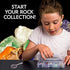 NATIONAL GEOGRAPHIC Rocks and Minerals Education Set – 15-Piece Rock Collection Starter Kit with Tiger’s Eye, Rose Quartz, Red Jasper, and More, Display Case and Identification Guide