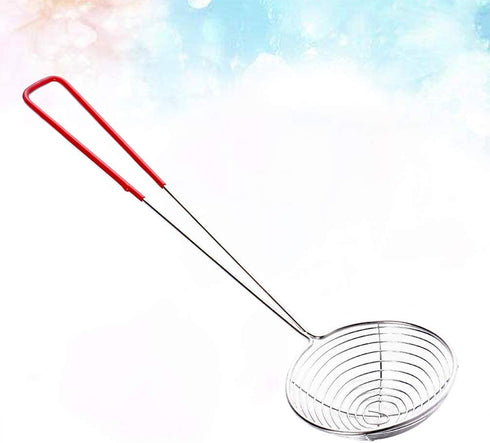 Hemoton 6Pcs Skimmer Slotted Spoon Boba Pearl Scoop Strainers Colander Stainless Steel Slotted Spoon Kitchen Strainer Ladle for Kitchen Frying Food Pasta Spaghetti Noodle