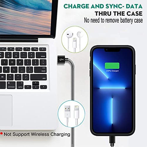 Battery Case for iPhone 13 Pro Max, 8500mAh Slim Portable Rechargeable Battery Pack Charging Case Compatible with iPhone 13 Pro Max (6.7 inch) Extended Battery Charger Case (Black)