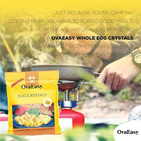 OvaEasy Dehydrated Egg Crystals – 4.5oz. (128g) Bag – Powdered Eggs Made From All-Natural Ingredients – Easy-To-Prepare Egg Powder – Dehydrated Food Perfect for Camping & Backpacking