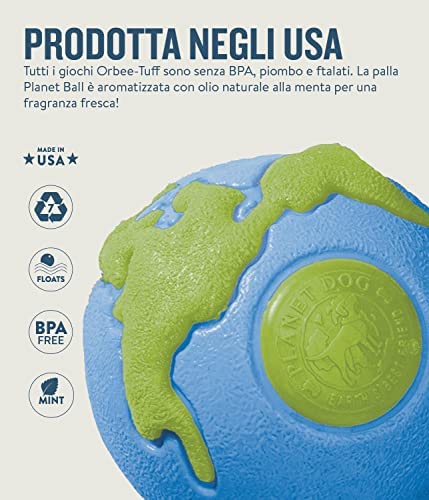 Planet Dog Orbee-Tuff Planet Ball Blue/Green Treat-Dispensing Dog Toy, Small