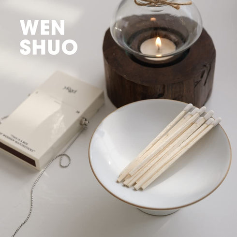 WENSHUO Moon White Glaze Ceramic Plate, Dessert Dish with Pedestal, Trifle/Fruit, Asian Style