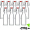 Swing Top Glass Bottles 8 oz with Airtight Lids for Home Brewing, Kombucha, Kefir, Vanilla Extract, Beer, Oil, Vinegar, Homemade Juices, Water,Soda Set of 9