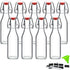 Swing Top Glass Bottles 8 oz with Airtight Lids for Home Brewing, Kombucha, Kefir, Vanilla Extract, Beer, Oil, Vinegar, Homemade Juices, Water,Soda Set of 9