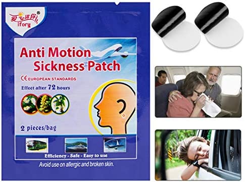 ifory 40 Count Motion Sickness Patches, for Kids and Adults Cruise, Plane, Train, Bus, Sea Scikness Patches with Waterproof and Non Drowsy