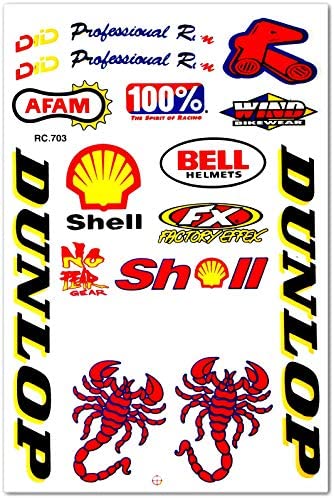 Dirt Bike MotoGP Motocross Motorcycles Bikes ATV Parts Race Accessories Sponsor Garage Toolbox Racing Motos Logo Helmet Sheet Grafitti Kit Pack 6 Vinyl Graphics Decal and Stickers Set D6722 Best4Buy