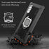 Strug for LG Velvet/LG Velvet 5G Case?Soft TPU Armor Heavy Duty Shockproof Protection Built-in 360 Rotatable Ring Magnetic Car Mount Case with Tempered Glass Screen Protector(Red)