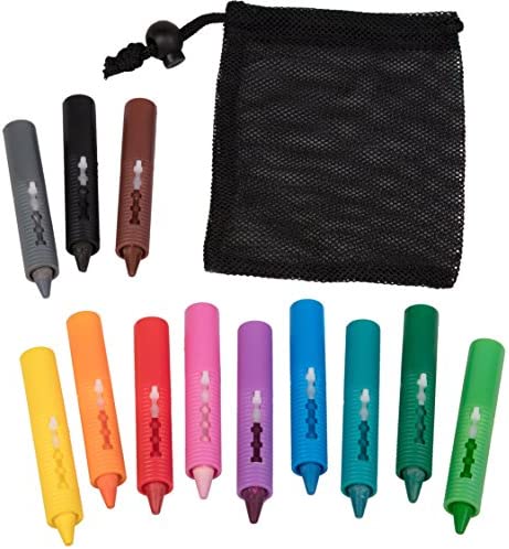 Bath Crayons Super Set - Set of 12 Draw in The Tub Colors with Bathtub Mesh Bag