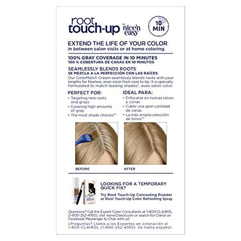 Clairol Root Touch-Up by Nice'n Easy Permanent Hair Dye, 7 Dark Blonde Hair Color, Pack of 2