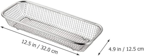 Cabilock Dishwasher Silverware Cutlery Basket Stainless Steel Flatware Drying Rack Countertop Utensil Holder Caddy Silver A