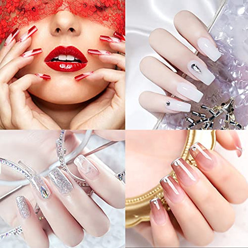 Short Nail Tips - TOEDO 1000PCS French Short Style Nail Tip Natural Acrylic Nail Tips 10 Sizes False Nails for Nail Art Salon