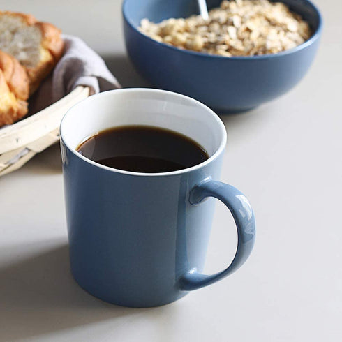 DOWAN Coffee Mugs Set, 18 OZ Large Coffee Mug Set of 6, Ceramic Mugs with Large Handle for Coffee Tea Cocoa, Dishwasher Safe, Chip-free, Lead-Free, Ideal Gift for Morning, Airy Blue