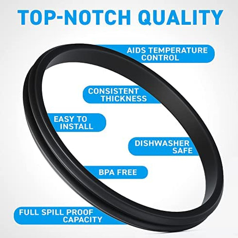 Pack of 3-20/10 oz Replacement Rubber Lid Ring, 3.3 Inch Diameter - Gasket Seals, Lid for Insulated Stainless Steel Tumblers, Cups Vacuum Effect, fit for Brands - Yeti, Ozark Trail, Beast, Black Lids