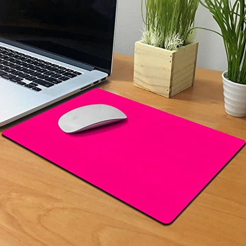 Extra Large (X-Large) Size Non-Slip Rectangle Mousepad, FINCIBO Solid Hot Pink Mouse Pad for Home, Office and Gaming Desk