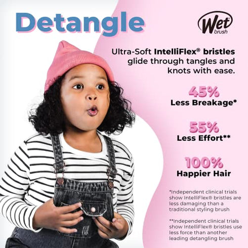 Wet Brush Original Detangler Brush - Sky - All Hair Types - Ultra-Soft IntelliFlex Bristles Glide Through Tangles with Ease - Pain-Free Comb for Men, Women, Boys and Girls