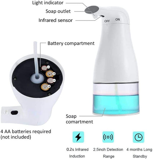 LITARO Automatic Soap Dispenser,Hands Free Soap Dispenser,Touchless Hand Soap Dispenser,8.5oz/250ml ,Automatic Foam Soap Dispenser for Bathroom