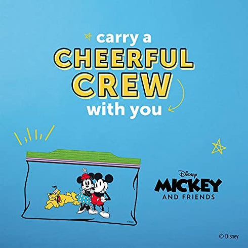 Ziploc Snack Bags for On the Go Freshness, Grip 'n Seal Technology for Easier Grip, Open, and Close, 66 Count, Mickey and Friends Designs