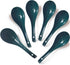 Chinese Soup Spoons Ceramic Asian Japanese Serving Spoon QHC KOCK 6.8 Inch blackish green Deep Porcelain Pho Spoon for Home Kitchen Supplies, Ramen Wonton Dumpling Miso, Noodle, Wontons