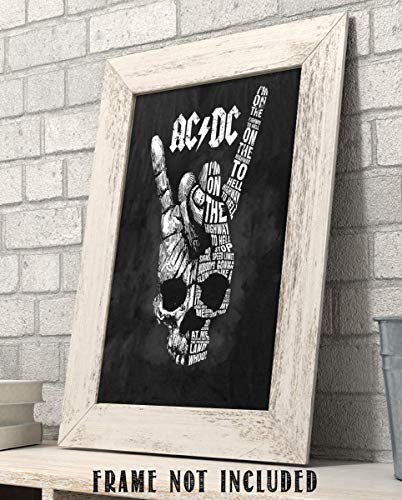 AC~DC Band Song Art Poster"Highway To Hell"- 8 x 10 Wall Print- Ready To Frame. Iconic Rock Song Poster Print. Home-Studio-Bar-Dorm-Man Cave Decor. Perfect Gift For All AC/DC Fans.