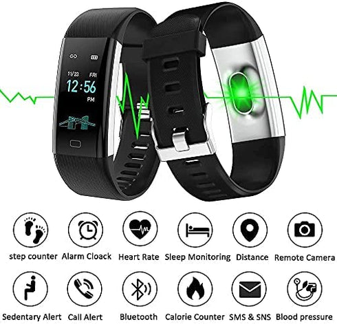 ANCwear Fitness Tracker Watch, Activity Tracker Health Smart Watch with Heart Rate Monitor, IP68 Waterproof, Smart Band with Sleep Monitor, Step Counter, Pedometer Watch for Women Men Kids