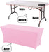 Sibosen 6Ft Spandex Table Cover Rectangular Fitted Tablecloths Wedding Party Patio Table Covers Event Stretchable Tablecloth (Pink)