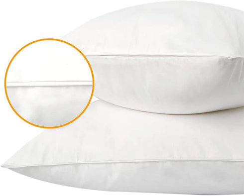 Precoco Pillow Cases King Size-100% Cotton Pillowcase Covers with Zipper Hidden, Breathable & Ultra Soft/Pillow Covers for Easy Care,2 Pack/White