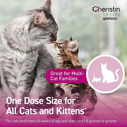 Cheristin for Cats Topical Flea Prevention – Starts Killing Fleas in 30 Minutes, 3 Dose