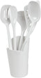 Hutzler Melamine Cooking Utensils and Crock Set, 6-pc, White