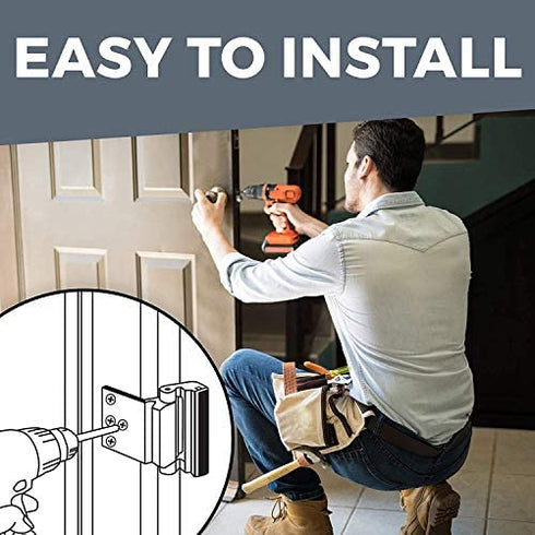 Door Lock for Home Security (2-Pack) - Easy to Install Door Latch Device, Aluminum Construction, Satin Nickel Door Locks for Door Security | Child Proof & Tamper Resistant, Door Locks