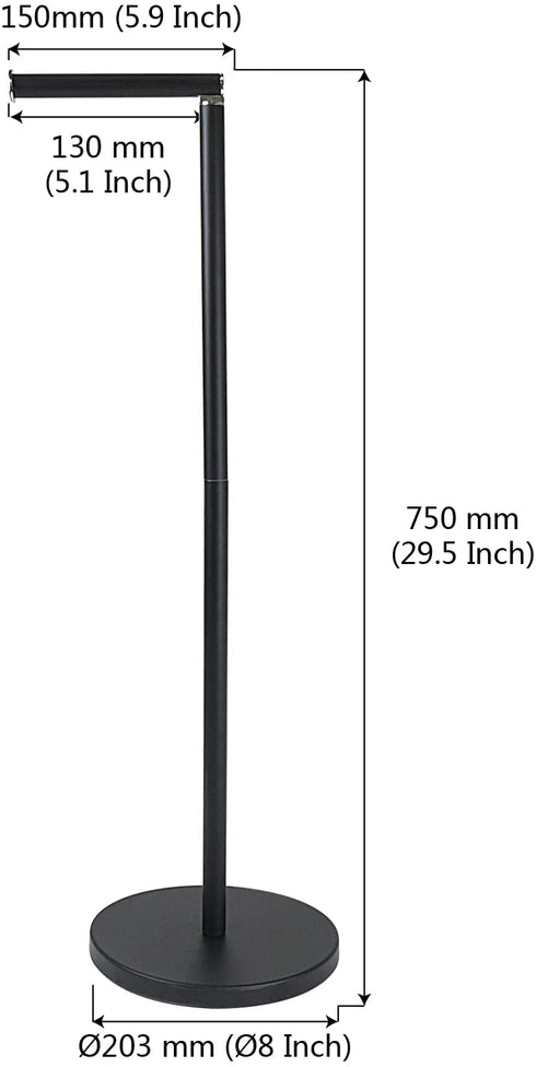 YCWIN Matte Black Toilet Paper Holder Stand with Storage for 6 Rolls of Toilet Tissue for Bathroom, Modern Free Standing Toilet Paper Roll Holder Stand, Rustproof Finish and Weighted Pedestal, Black