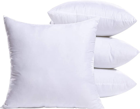 MIULEE Pack of 4 Hypoallergenic Premium Pillow Inserts Decorative Pillow Stuffers Square Form for Couch Sofa Bed Cushion 16x16 Inch
