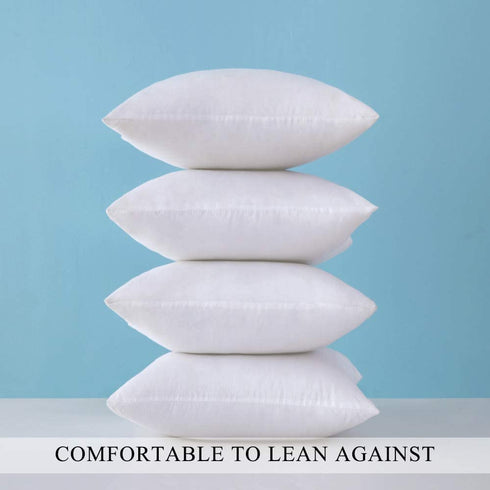 MIULEE Pack of 4 Hypoallergenic Premium Pillow Inserts Decorative Pillow Stuffers Square Form for Couch Sofa Bed Cushion 16x16 Inch