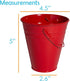 Houseables Galvanized Buckets, Metal, Red, 4.5" W x 5" H, 12 Pack, Tin, Party Supplies, Mini Toy Container, Decorative Bucket With Handle, For Candy Bars, Crafts, Vase, Favors