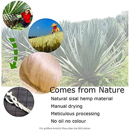 MXiiXM Sisal Rope, Diameter 5mm Premium Durable Unoiled Sisal Twine - 100% Natural Twisted Fiber Twine Hemp Rope for Repairing or DIY Scratcher for Cat Tree Tower (1/5inch(5mm), 33FT, Sisal)