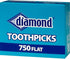 Diamond Flat Toothpicks 750ct, 3 Pack