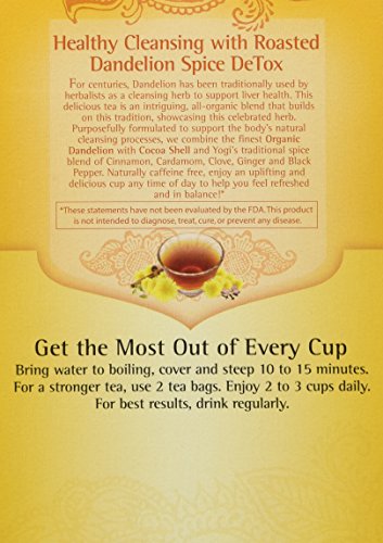 Yogi Roasted Dandelion Spice Detox Tea Bags 16 oz