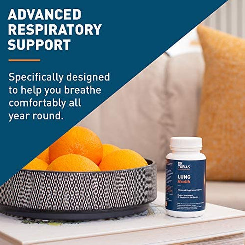Dr. Tobias Lung Health, Lung Support Supplement, Lung Cleanse & Detox Formula Includes Vitamin C to Support Bronchial and Respiratory System - 60 Capsules, 1 Daily