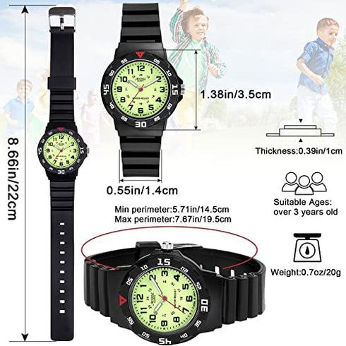 Children Analog Watch Waterproof Time Teaching Boys Girls Watch Soft Band Learning Time Wrist Watch for Kids