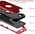 Hekodonk for iPhone SE 2022/2020 Case, Heavy Duty Shockproof Protection Hard Plastic+Silicone Rubber Hybrid Protective Case for iPhone SE 3rd/2nd Generation/iPhone 8/7 4.7" Bling Red