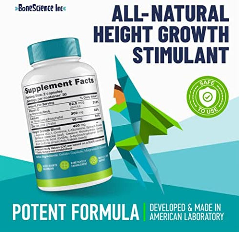 Height Growth Maximizer - Natural Peak Height - Made in USA - Height Pills Bone Growth - Grow Taller Supplement for Adults & Kids - Height Increase Pills - Maximum Height Growth Formula (Pack of 2)