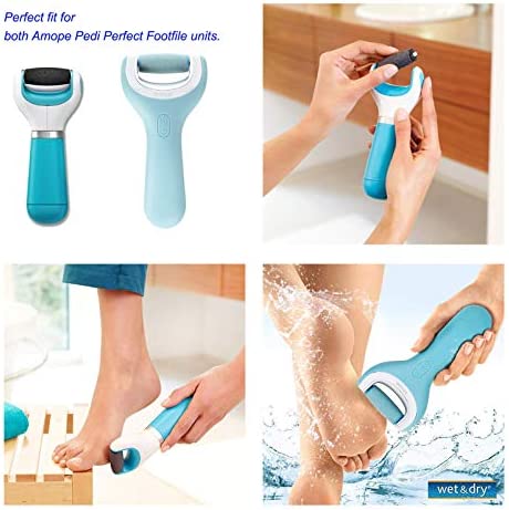 LULUKO12PCs Replacement Rollers Compatible with Amope Pedi Perfect Wet&Dry Footfile (6Extra 6Regular(Blue))