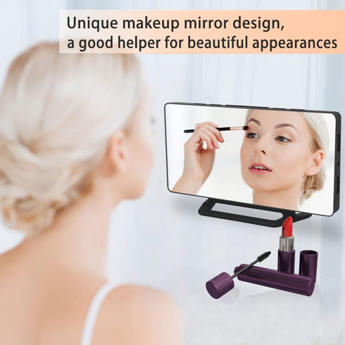 Digital Clock LED Display, Electric Alarm Clock 6.8'' Mirror Surface with Dimming Mode, 3 Levels Brightness, Dual USB Ports Modern Decoration for Makeup Home Bedroom Decor (M)