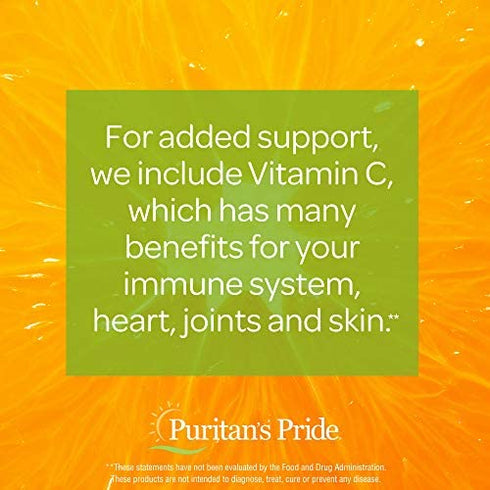 Puritan's Pride Quercetin Dihydrate Plus Vitamin C 1400 Mg, Supports a Healthy Immune System, 100 Count, (8039)