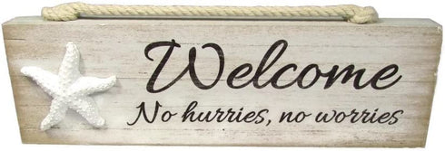 Relax By the Beach Welcome Life is Better Painted Wood Block Signs Set of 4