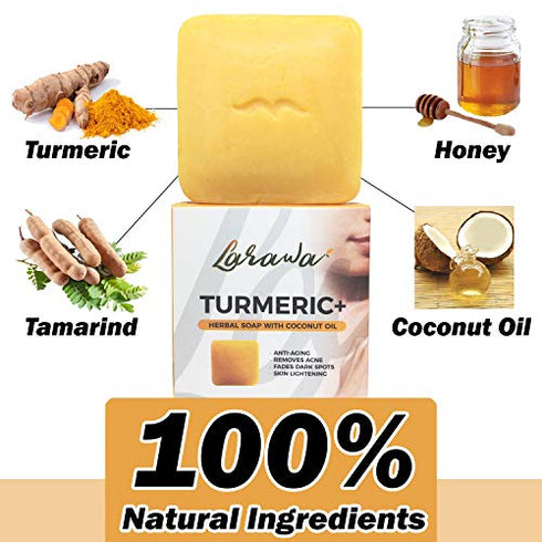 Turmeric Soap Bar with Tamarind & Honey 3.52 oz | Gentle soap on Face and Body for Men & Women